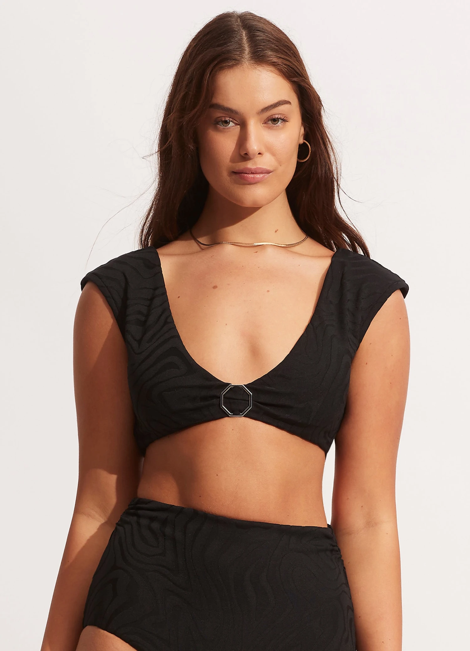Second Wave Cap Sleeve Top - Black 4 Second Wave Cap Sleeve Top - Black - Image 2