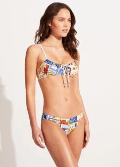 On Vacation Drawstring Neck Bralette - Azure 9 On Vacation Drawstring Neck Bralette - Azure -Fashion Swimwear Store 31420 022 Azure 5