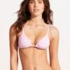 Sorrento Stripe Triangle Bikini Top - Parfait Pink -Fashion Swimwear Store 31428 027 ParfaitPnk 4