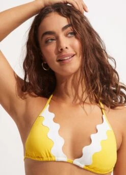 Gia Ric Rac Longline Slide Tri - Citron -Fashion Swimwear Store 31437 717 Citron 7