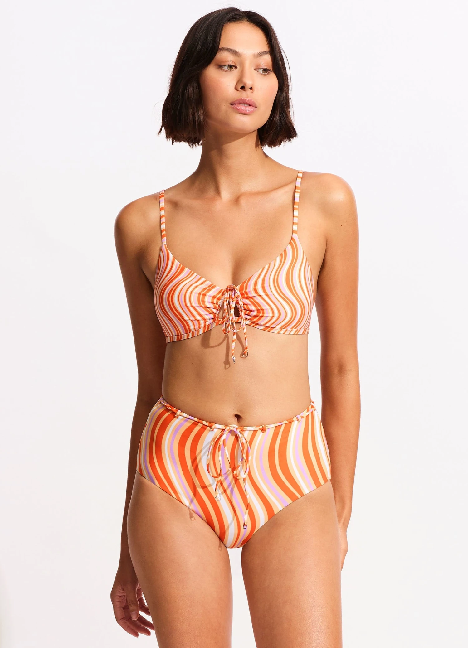 Mod Squad Drawstring Keyhole Bralette - Mandarin 3 Mod Squad Drawstring Keyhole Bralette - Mandarin