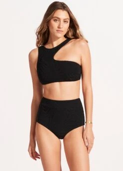 Second Wave Assymetrical Tank - Black 5 Second Wave Assymetrical Tank - Black -Fashion Swimwear Store 31453 968 Black 2