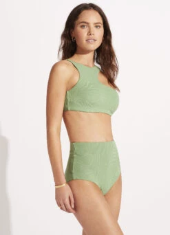 Second Wave Assymetrical Tank - Palm Green 10 Second Wave Assymetrical Tank - Palm Green -Fashion Swimwear Store 31453 968 PalmGreen 5