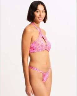 Sea Skin Cross Front Bra Bikini Top - Fuchsia Rose -Fashion Swimwear Store 31458 064 FuchsiaRos 5