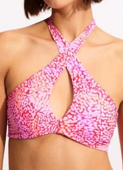 Sea Skin Cross Front Bra Bikini Top - Fuchsia Rose -Fashion Swimwear Store 31458 064 FuchsiaRos 7