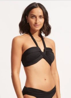 Seafolly Collective Halter Bandeau - Black 12 Seafolly Collective Halter Bandeau - Black -Fashion Swimwear Store 33816 942 Black 3