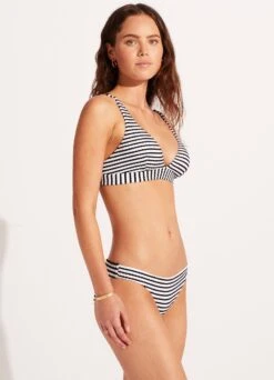 Sorrento Stripe Hipster Bikini Bottom - Black -Fashion Swimwear Store 40054 027 Black 5