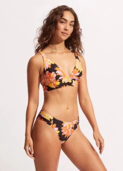 Palm Springs Ruched Side Retro - Black -Fashion Swimwear Store 40145 703 Black 5