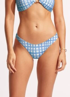 Amalfi Check High Cut Pant - Amalfi Blue -Fashion Swimwear Store 40305 951 AmalfiBlue 3