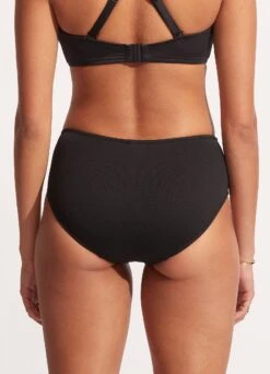 Seafolly Collective Gathered Front Retro Pant - Black -Fashion Swimwear Store 40343 942 Black 5