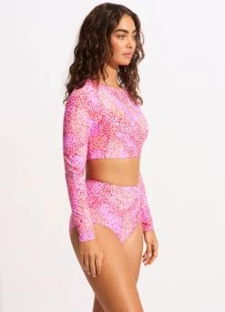 Sea Skin High Waisted Bikini Bottom - Fuchsia Rose 9 Sea Skin High Waisted Bikini Bottom - Fuchsia Rose -Fashion Swimwear Store 40558 064 FuchsiaRos 5