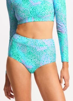 Sea Skin High Waisted Bikini Bottom - Vivid Green -Fashion Swimwear Store 40558 064 VividGreen 3