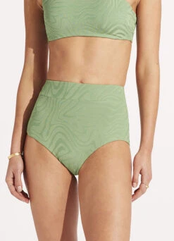 Second Wave High Waisted Pant - Palm Green -Fashion Swimwear Store 40558 968 PalmGreen 4