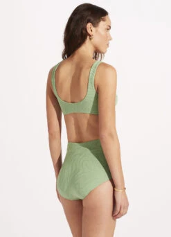 Second Wave High Waisted Pant - Palm Green -Fashion Swimwear Store 40558 968 PalmGreen 6