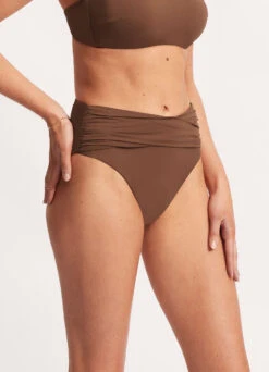 Seafolly Collective High Waist Wrap Front Pant - Tiramisu 11 Seafolly Collective High Waist Wrap Front Pant - Tiramisu -Fashion Swimwear Store 40643 942 Tiramisu 4