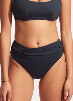 Seafolly Collective High Waist Wrap Front Pant - True Navy 10 Seafolly Collective High Waist Wrap Front Pant - True Navy -Fashion Swimwear Store 40643 942 True 20Navy 3