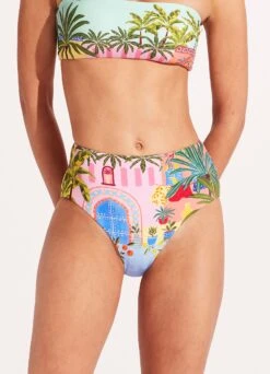 On Vacation High Waisted Pant - Azure -Fashion Swimwear Store 40646 022 Azure 3