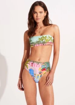 On Vacation High Waisted Pant - Azure -Fashion Swimwear Store 40646 022 Azure 4