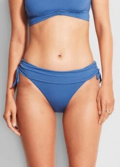 Seafolly Ruched Side Hipster - Marina Blue 9 Seafolly Ruched Side Hipster - Marina Blue -Fashion Swimwear Store 40647 065 MarinaBlu 3
