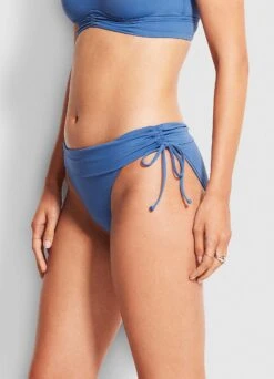 Seafolly Ruched Side Hipster - Marina Blue 10 Seafolly Ruched Side Hipster - Marina Blue -Fashion Swimwear Store 40647 065 MarinaBlu 4