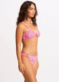 Sea Skin Trim Side Hipster Bikini Bottom - Fuchsia Rose -Fashion Swimwear Store 40667 064 FuchsiaRos 5