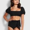 Costa Bella High Waisted Pant - Black 2 Costa Bella High Waisted Pant - Black -Fashion Swimwear Store 40676 922 Black 1