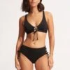 Sun Stripe Wide Side Lace Up Retro - Black 2 Sun Stripe Wide Side Lace Up Retro - Black -Fashion Swimwear Store 40685 947 Black 1