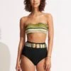 Sun Stripe High Waisted Pant With Belt - Avocado -Fashion Swimwear Store 40686 947 Avocado 1