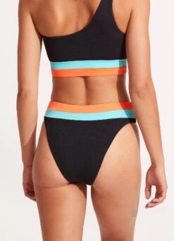 Slice Of Splice High Waisted Bikini Bottom - Black -Fashion Swimwear Store 40697 990 Black 5