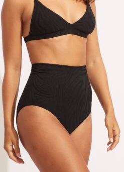 Second Wave High Waist Pant - Black -Fashion Swimwear Store 40700 968 Black 4