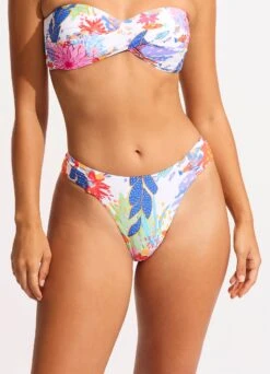 Under The Sea High Leg Bikini Bottom - White -Fashion Swimwear Store 40726 061 White 3