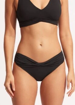 Seafolly Collective Twist Band Hipster 10 Seafolly Collective Twist Band Hipster -Fashion Swimwear Store 44320 942 Black 3