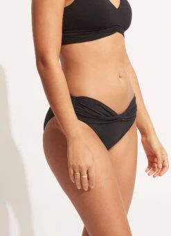 Seafolly Collective Twist Band Hipster 11 Seafolly Collective Twist Band Hipster -Fashion Swimwear Store 44320 942 Black 4