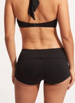Seafolly Collective Roll Top Boyleg -Fashion Swimwear Store 44399 942 Black 5