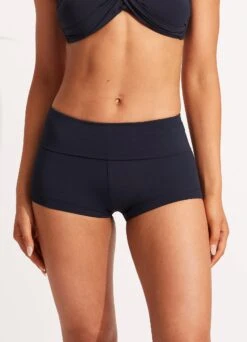 Seafolly Collective Roll Top Boyleg -Fashion Swimwear Store 44399 942 True 20Navy 3