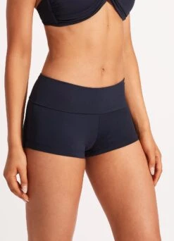 Seafolly Collective Roll Top Boyleg -Fashion Swimwear Store 44399 942 True 20Navy 4