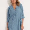 Boyfriend Beach Shirt - Chambray -Fashion Swimwear Store 52815 TO Chambray 1