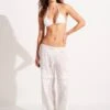 Embroidered Pant - White