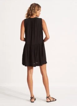Ladder Detail Dress - Black 8 Ladder Detail Dress - Black -Fashion Swimwear Store 52931 DR Black 3