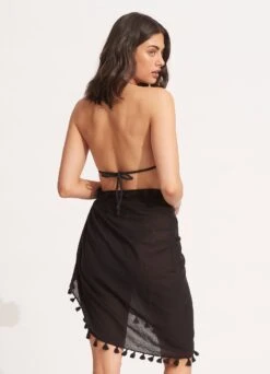 Cotton Gauze Sarong - Black -Fashion Swimwear Store 52965 SG Black 3 f8c2a9cf 9ece 44b2 9318 3573894c032d