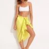 Cotton Gauze Sarong - Celery 2 Cotton Gauze Sarong - Celery -Fashion Swimwear Store 52965 SG Celery 1
