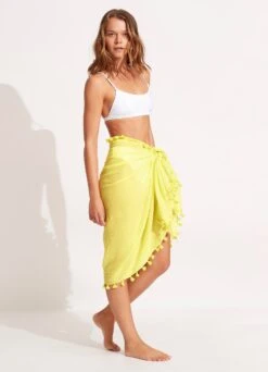 Cotton Gauze Sarong - Celery -Fashion Swimwear Store 52965 SG Celery 3