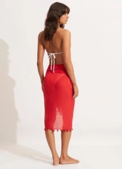 Cotton Gauze Sarong - Chilli -Fashion Swimwear Store 52965 SG Chilli 4