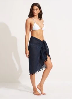 Cotton Gauze Sarong - Indigo -Fashion Swimwear Store 52965 SG Indigo 3 08311979 8c8b 4913 8666 c4114d9b0a67