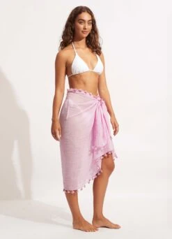 Cotton Gauze Sarong - Wild Rose -Fashion Swimwear Store 52965 SG WildRose 3
