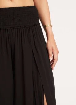 Shirred Waist Wrap Pant - Black -Fashion Swimwear Store 53341 PA Black 5