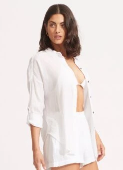 Classic Beach Shirt - White 10 Classic Beach Shirt - White -Fashion Swimwear Store 54027 TO White 3 4b919ea2 d07c 4357 b6d9 db35abd88904