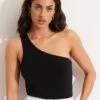 Jersey One Shoulder Top - Black -Fashion Swimwear Store 54416 TO Black 1