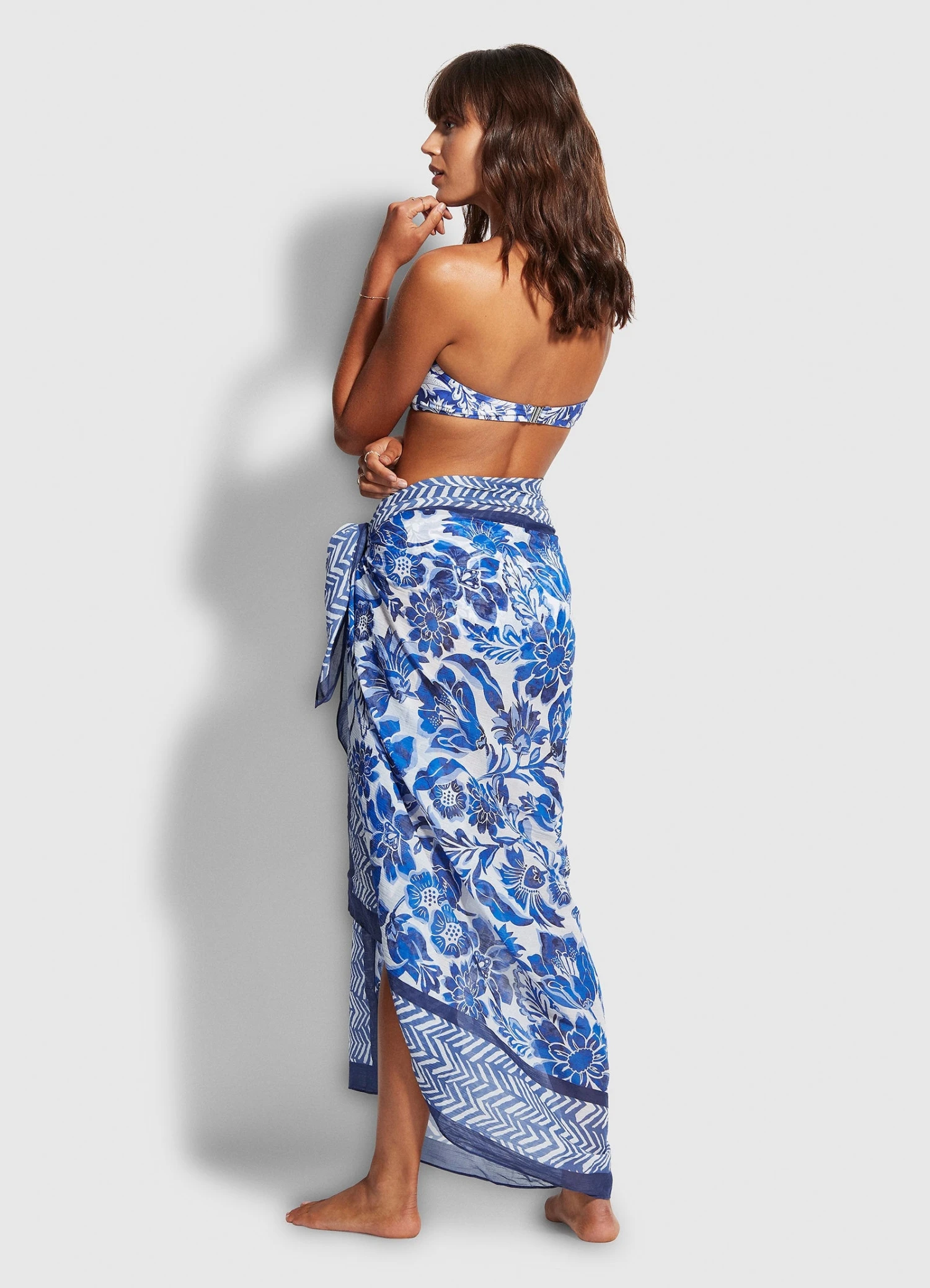 Modern Marina Pareo Sarong - Marina Blue 7 Modern Marina Pareo Sarong - Marina Blue - Image 5