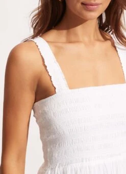 Beach House Dress - White 9 Beach House Dress - White -Fashion Swimwear Store 54515 DR White 4